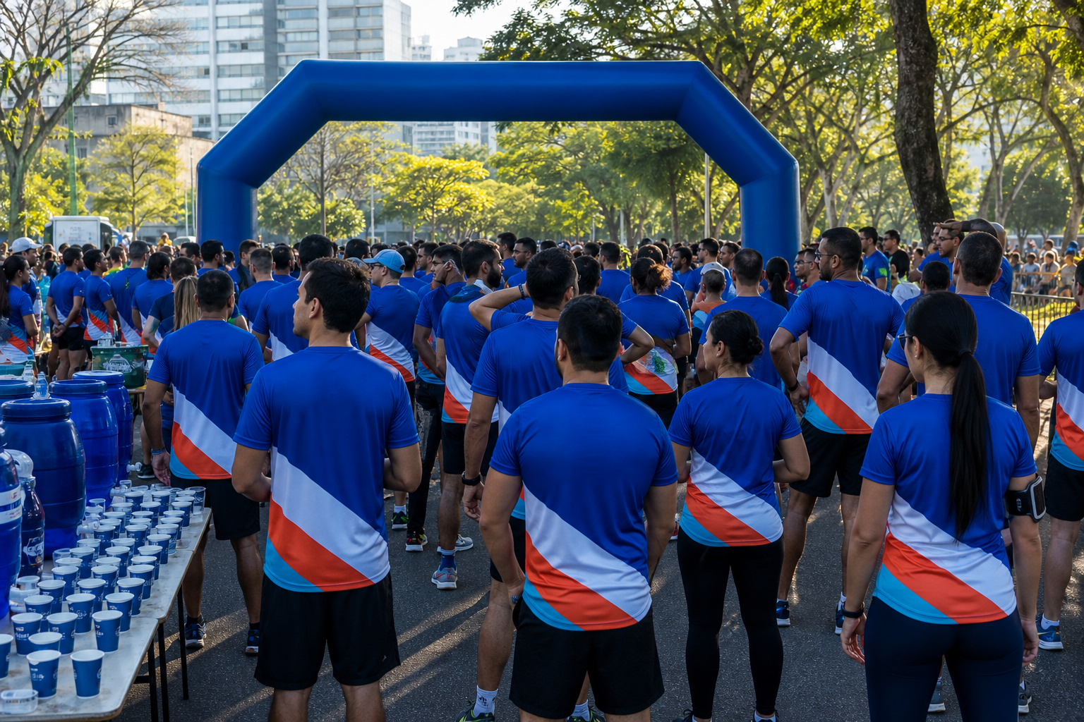 Camisetas personalizadas organizadas para evento